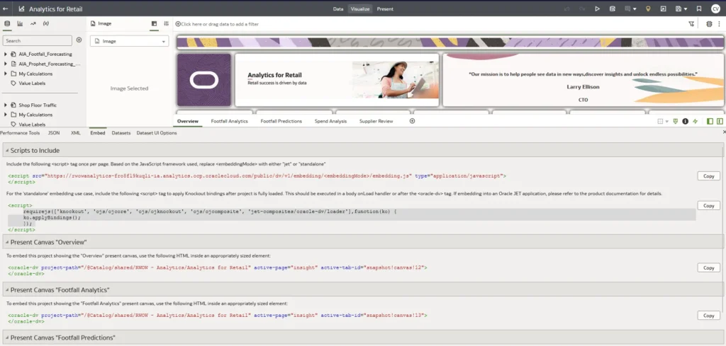Embedding Oracle Analytics Cloud in Oracle APEX