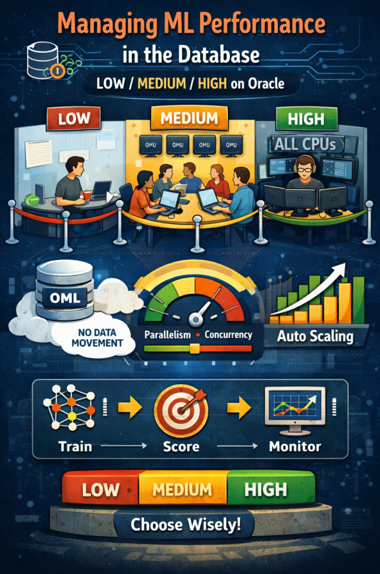 Oracle Machine Learning performance levels LOW, MEDIUM and HIGH
